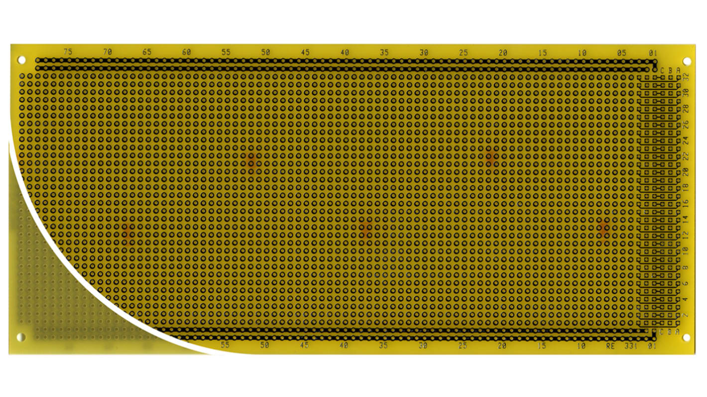 Roth Elektronik Single Sided Multibus II Board With 32 x 81 1mm Holes, 2.54 x 2.54mm Pitch, 220 x 100 x 1.5mm