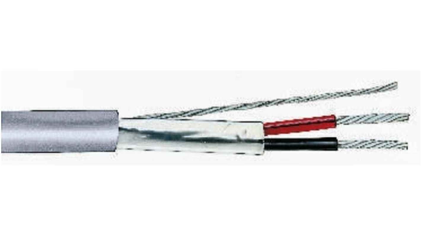 RS PRO Data Cable, 1 Pairs, 2 Cores, 0.35 mm², Screened, 22 AWG, 500m, Aluminium Foil-PET Tape Shield