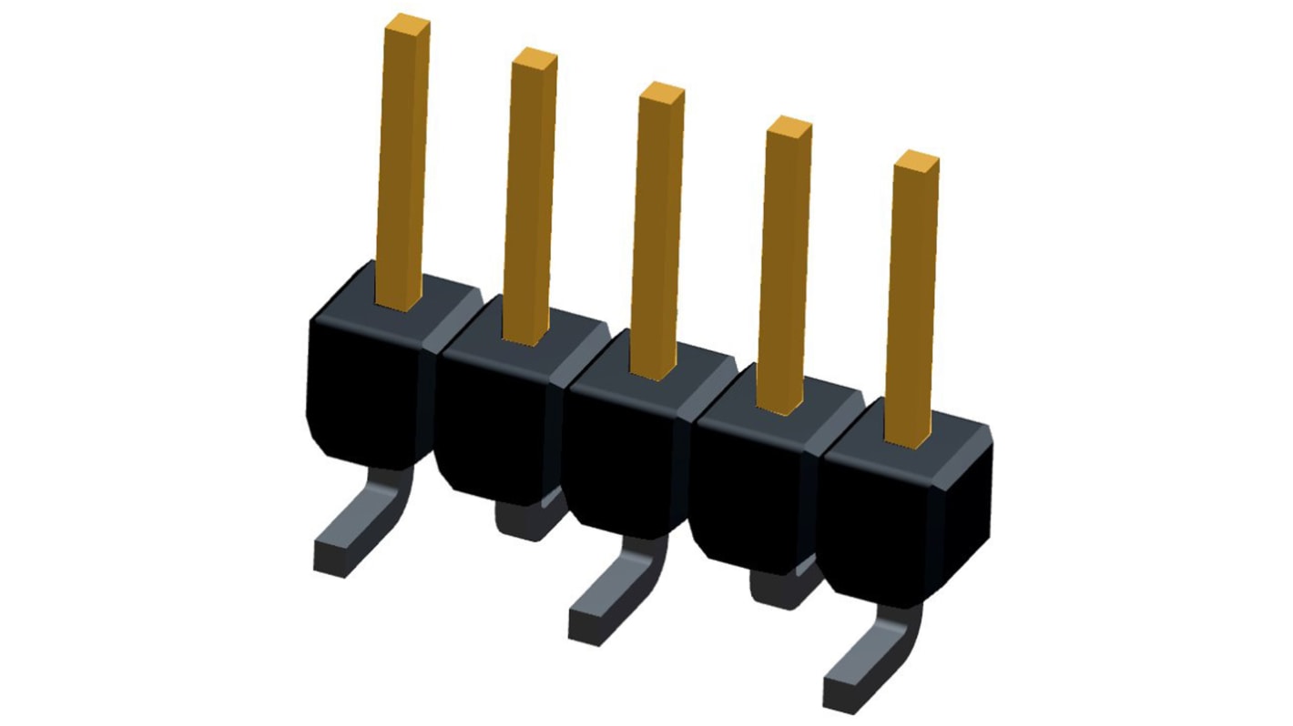 TE Connectivity AMPMODU MOD II Stiftleiste Gerade, 5-polig / 1-reihig, Raster 2.54mm, Lötanschluss-Anschluss, 3.0A,