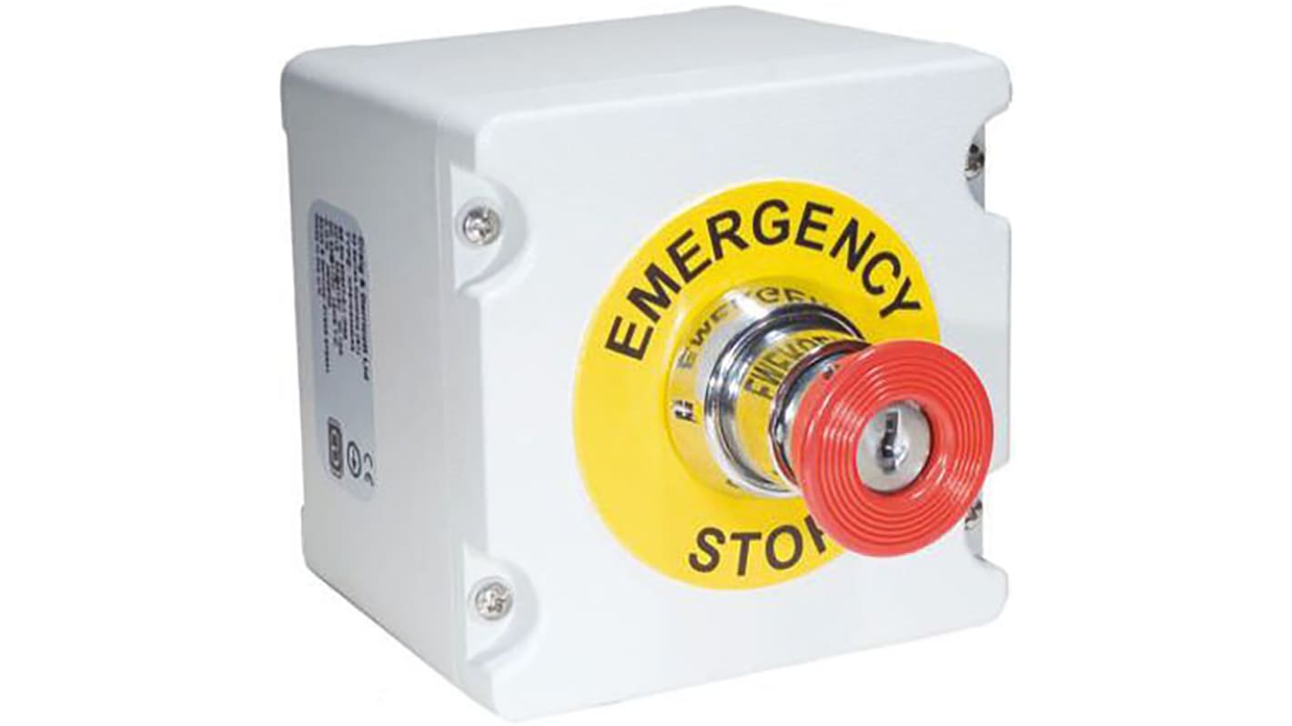 Craig & Derricott EMSH Series Key Release Emergency Stop Push Button, Surface Mount, SPDT, IP65