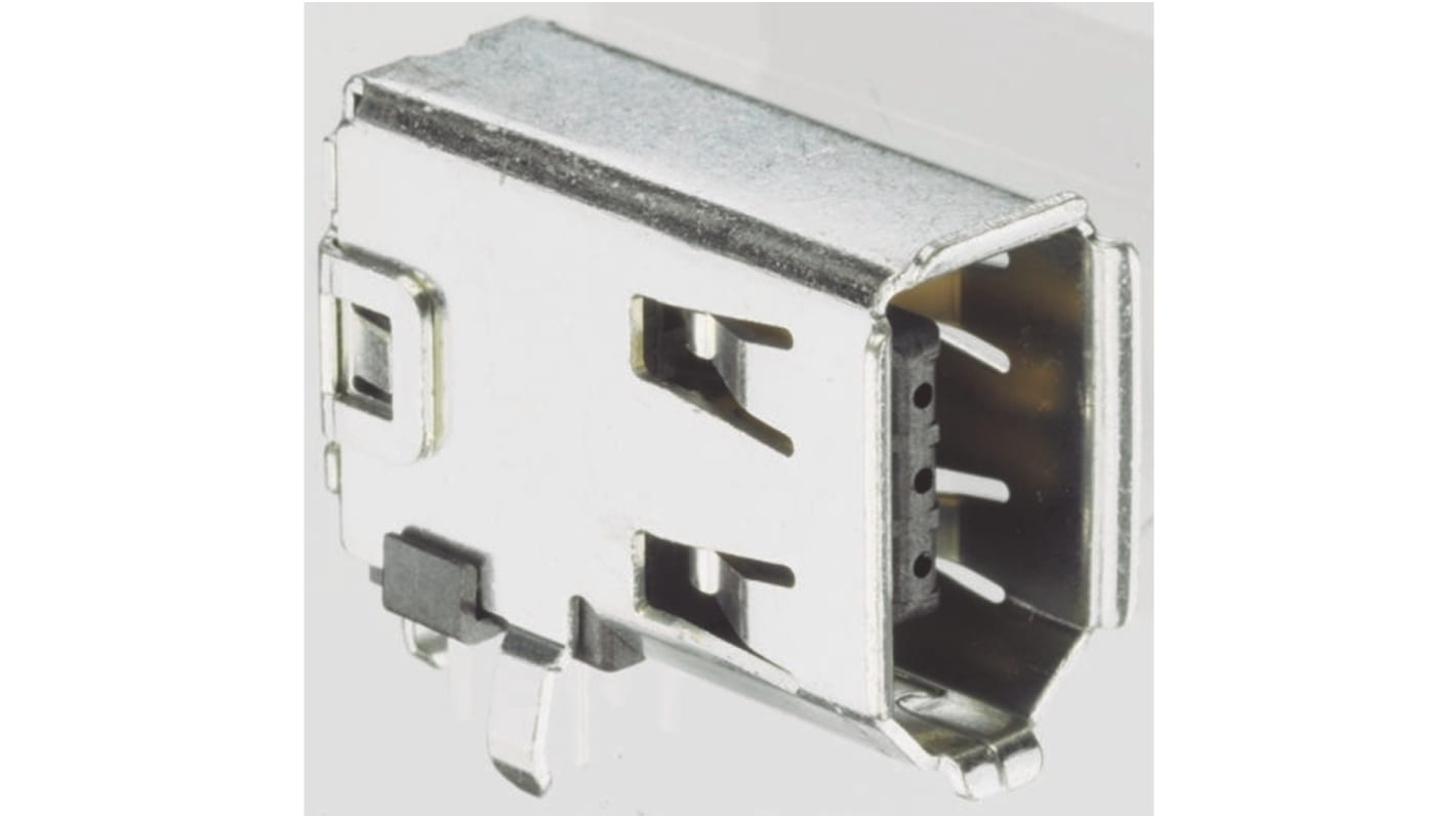 TE Connectivity 6 Way Right Angle Through Hole Firewire Connector, Socket