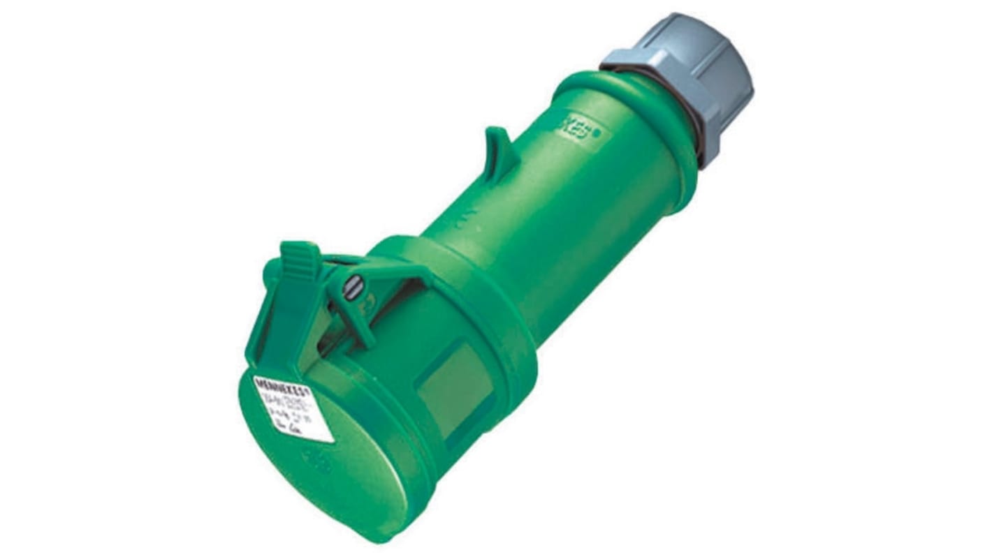 MENNEKES StarTOP Leistungssteckverbinder Buchse Grün 4P, 50 → 500 V / 16A, Kabelmontage IP44