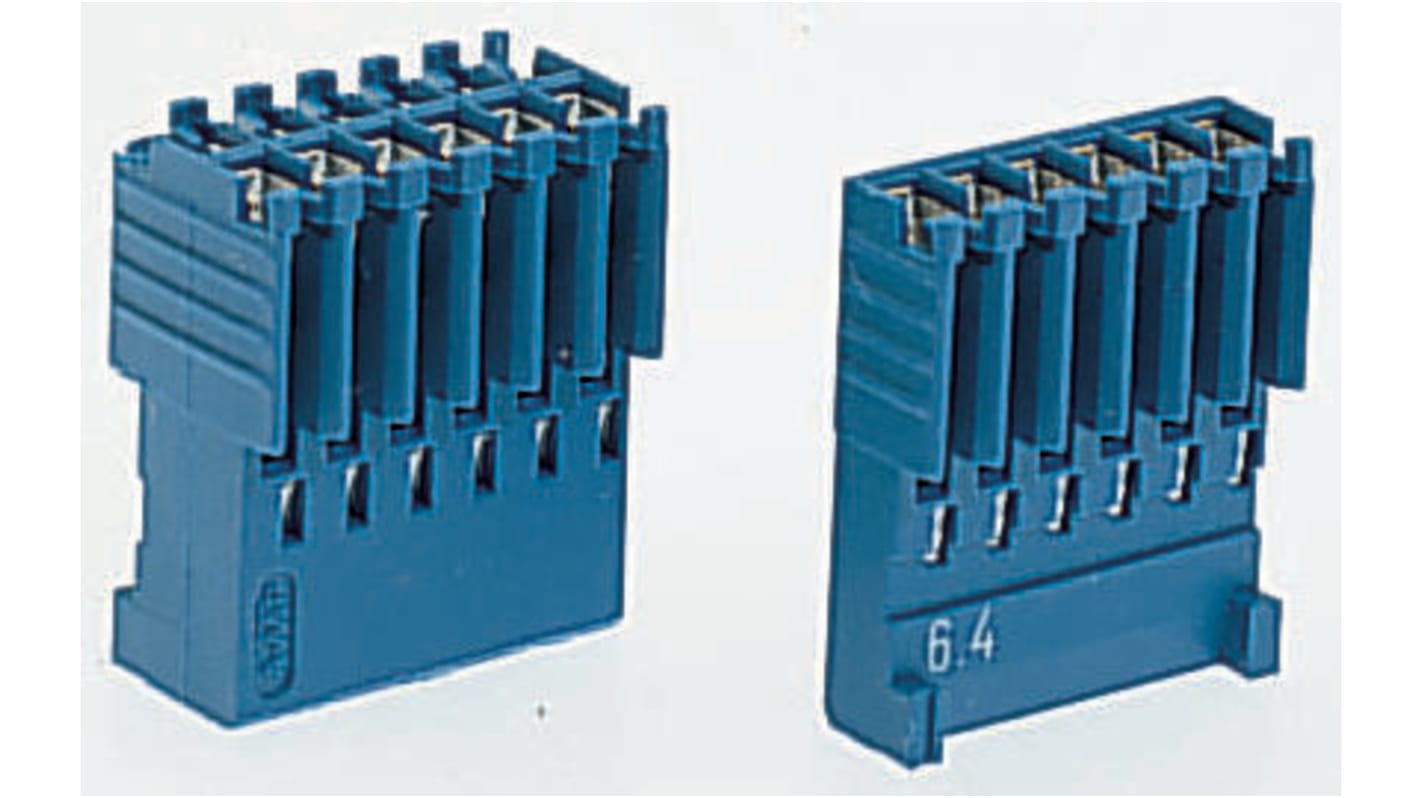 TE Connectivity AMPMODU HE14 Steckverbindergehäuse Buchse 2.54mm, 6-polig / 2-reihig Gerade, Kabelmontage für Buchse,