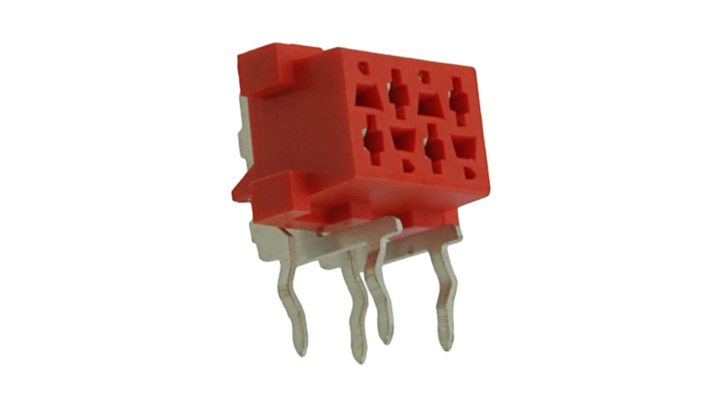Gniazdo PCB 4 -pinowe 2 -rzędowe raster: 2.54mm Żeńskie na płytkę Kąt Proste Przewlekany