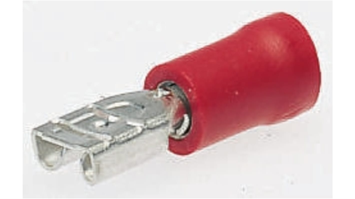 JST FVDDF Red Insulated Female Spade Connector, Receptacle, 4.75 x 1mm Tab Size, 0.25mm² to 1.65mm²