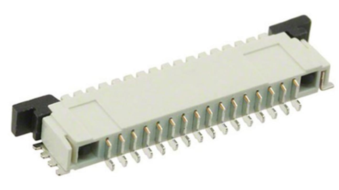 TE Connectivity FPC连接器, 母座, 16p, 1mm间距, 单排, SMT安装, 直角, 1A, 200 V 交流, FPC系列