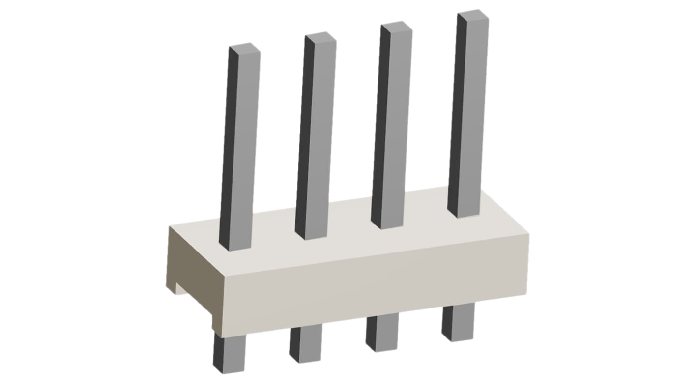 TE Connectivity MTA-156 Series Straight Through Hole Pin Header, 4 Contact(s), 3.96mm Pitch, 1 Row(s), Unshrouded