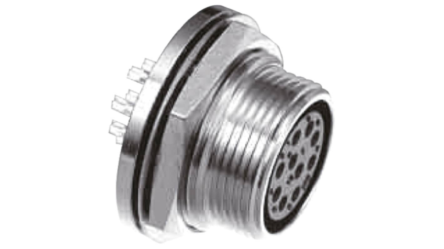 Hirose Circular Connector, 12 Contacts, Panel Mount, Miniature Connector, Socket, Female, IP67, RM-W Series