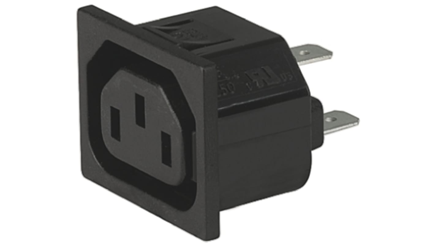 Schurter C13插座 IEC连接器, 卡入式安装, 250 V, 15A