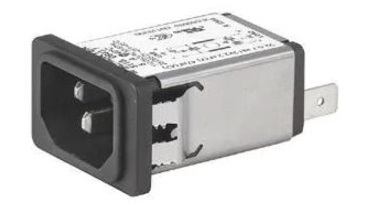 Schurter IEC規格 C14 IECフィルタコネクタ, 1A 250 V ac スナップイン