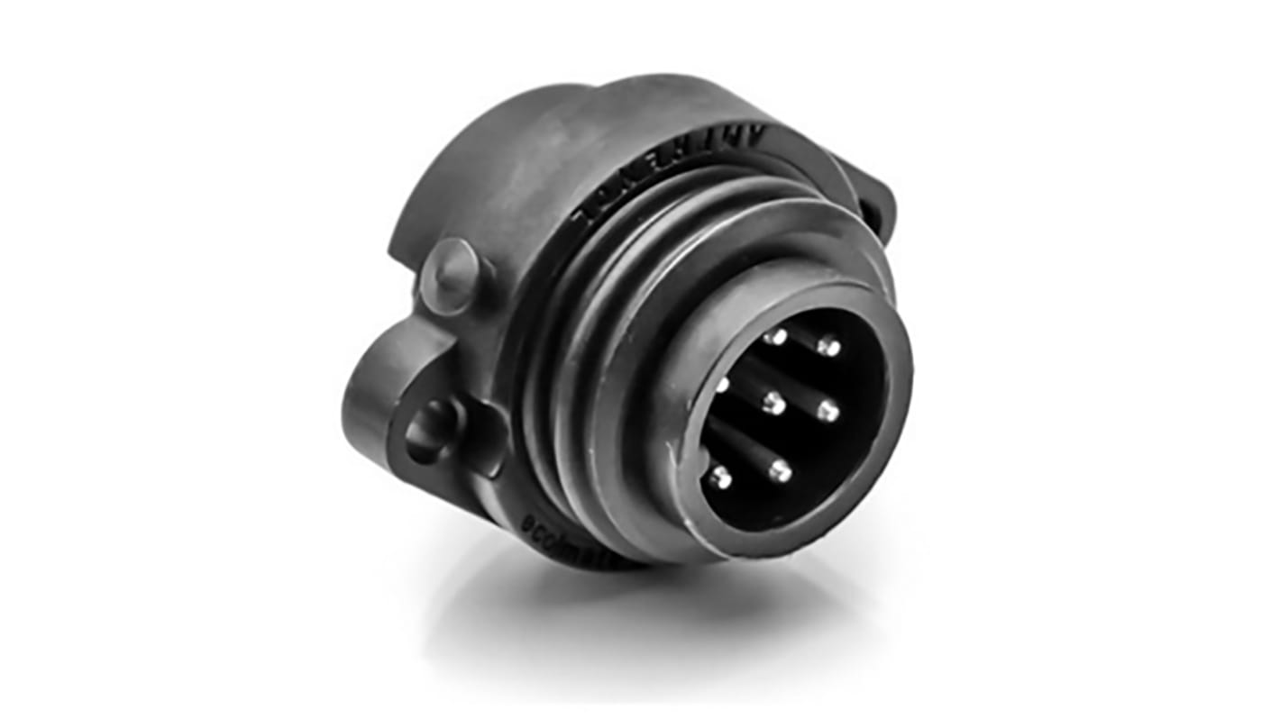 Amphenol Industrial Circular Connector, 6 + PE Contacts, Panel Mount, Socket, Male, IP67, Ecomate M Series