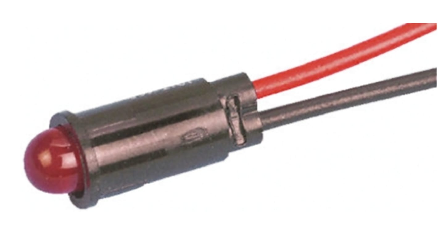Voyant LED lumineux  Rouge Dialight, dia. 6.4mm, 1.9V c.c.