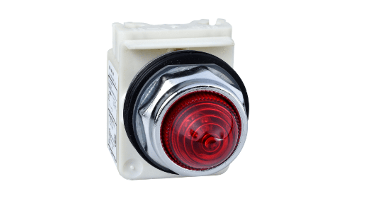 Schneider Electric, Harmony 9001K Red LED Pilot Light, 30mm Cutout, IP66, Round, 24V ac/dc