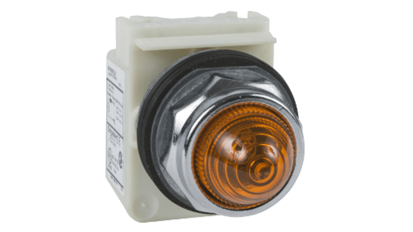 Schneider Electric, Harmony 9001K Orange LED Pilot Light, 30mm Cutout, IP66, 24V ac/dc