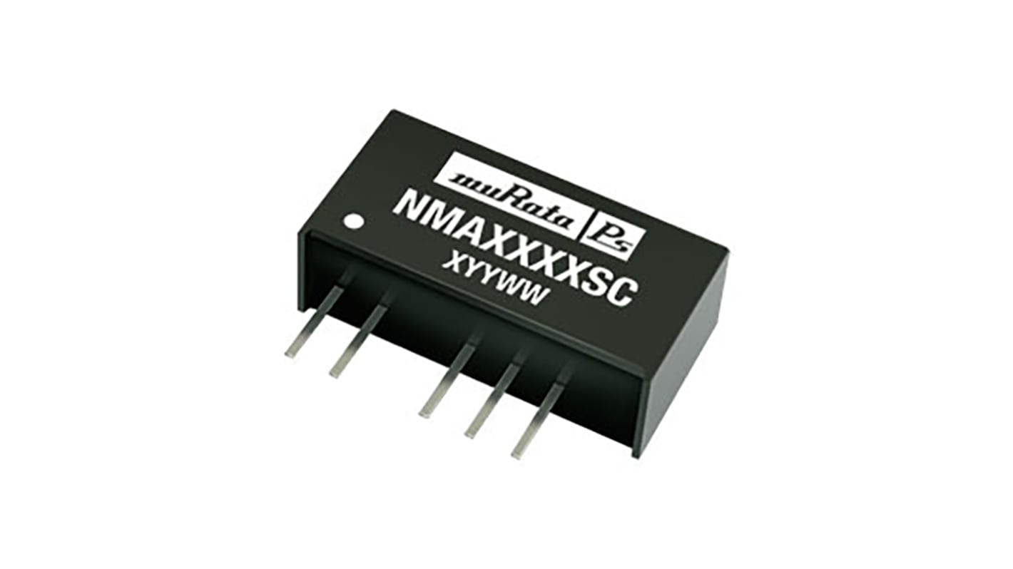 Murata Power Solutions NMA DC-DC Converter, ±5V dc/ ±100mA Output, 4.5 → 5.5 V dc Input, 1W, Through Hole, +85°C