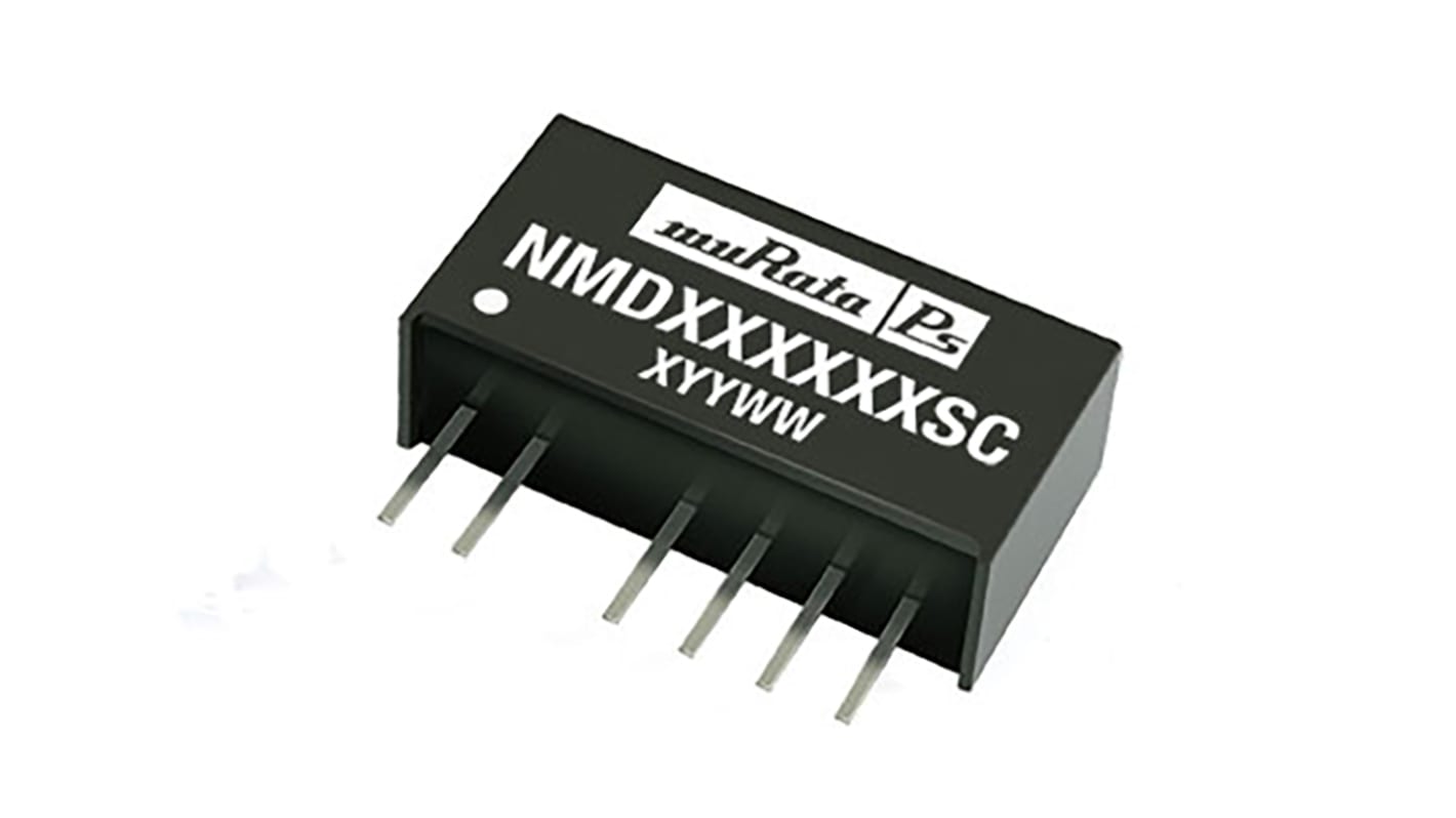 Murata Power Solutions NMD DC-DC Converter, 5V dc/ 100mA Output, 4.5 → 5.5 V dc Input, 1W, Through Hole, +70°C