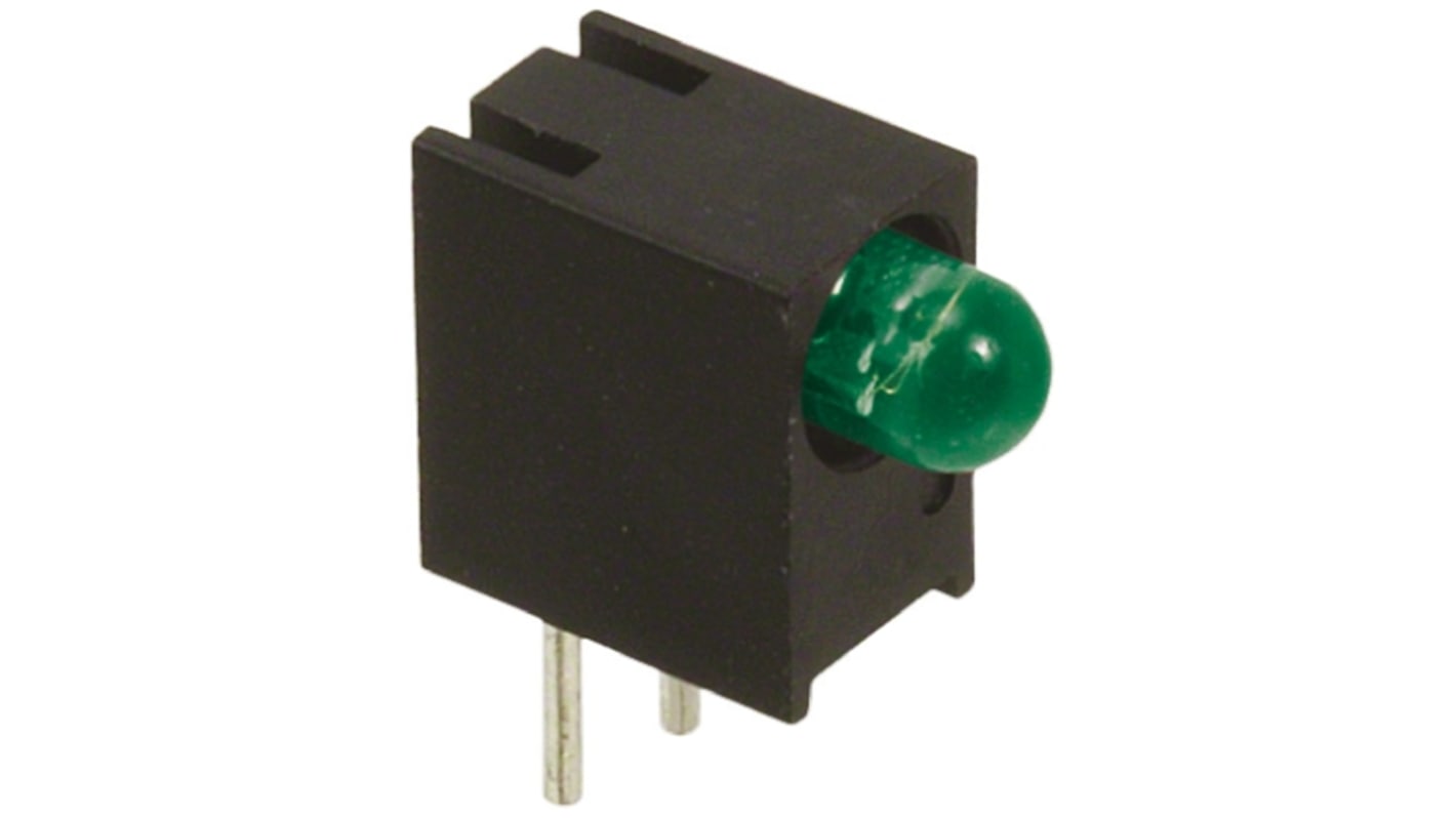 Dialight 551-0607F, Green Right Angle PCB LED Indicator, Through Hole 7.5 V
