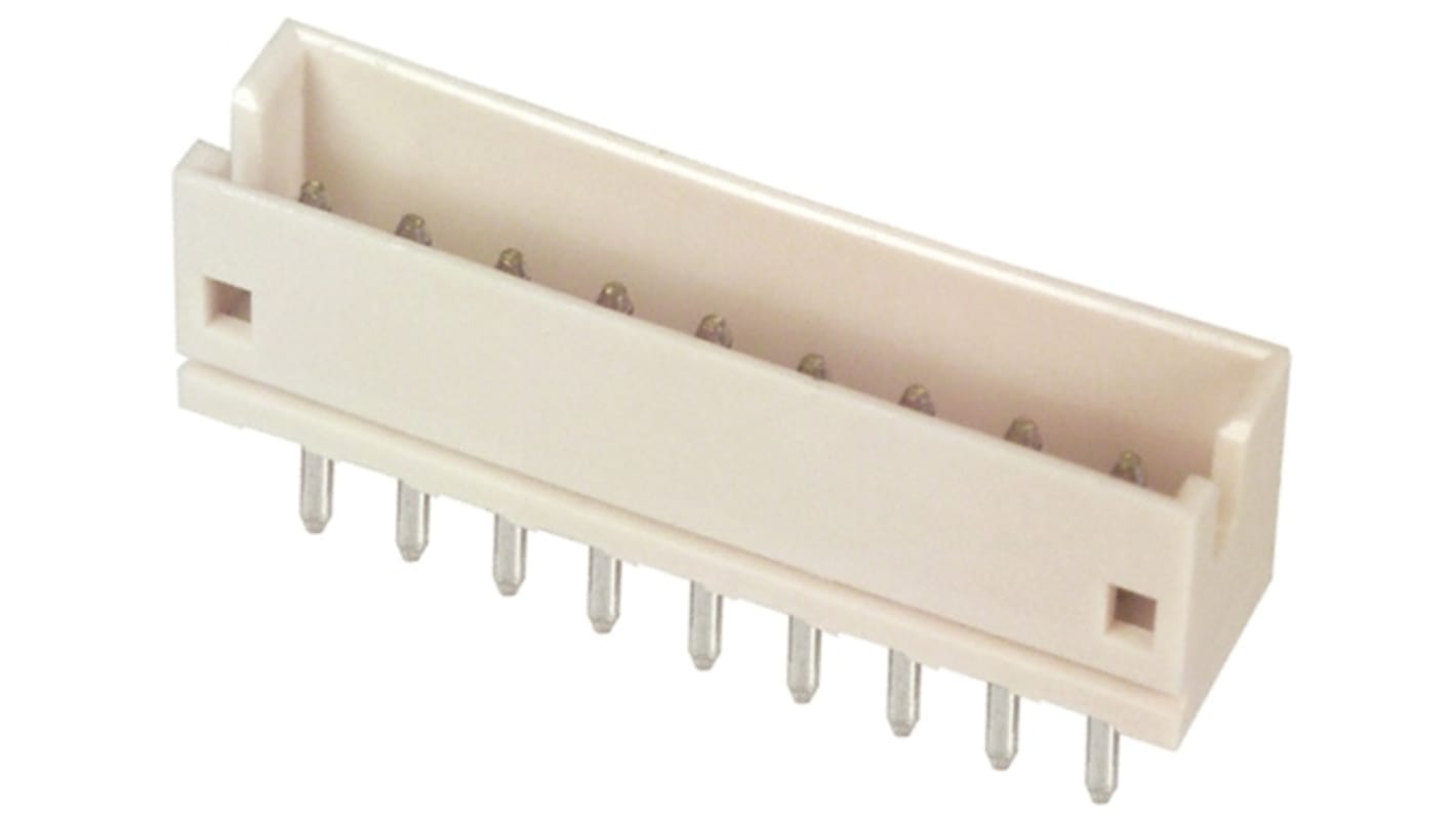 JST 9p单排排针 顶入线对板连接器, 1.5mm间距, 1.0A, 50.0 V, THT安装, ZH系列