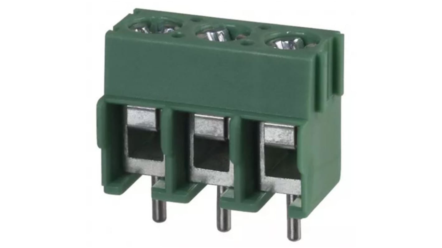 Phoenix Contact PT 1.5/3-5.0-H Series PCB Terminal Block, 5mm Pitch, Through Hole Mount, Screw Termination