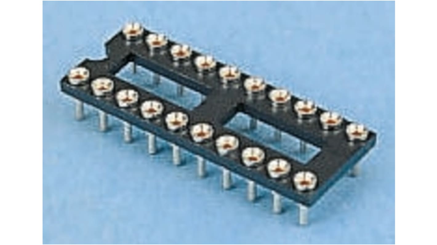 E-TEC 2.54mm Pitch Vertical 16 Way, Through Hole Turned Pin Open Frame IC Dip Socket, 1A