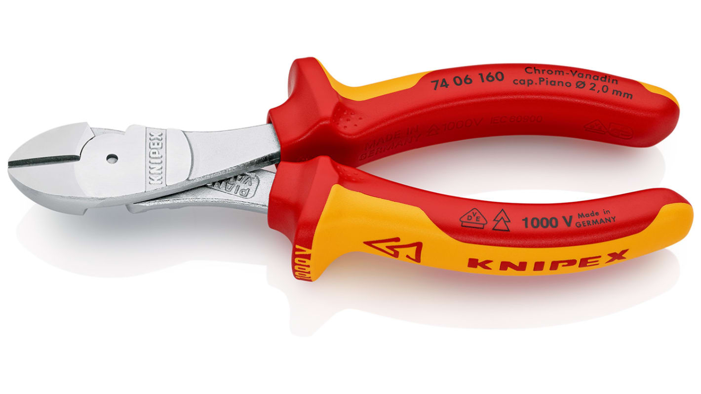 Knipex długość 160 mm gr. cięcia: 3.1mm VDE Stal elektryczna chromowo-wanadowa