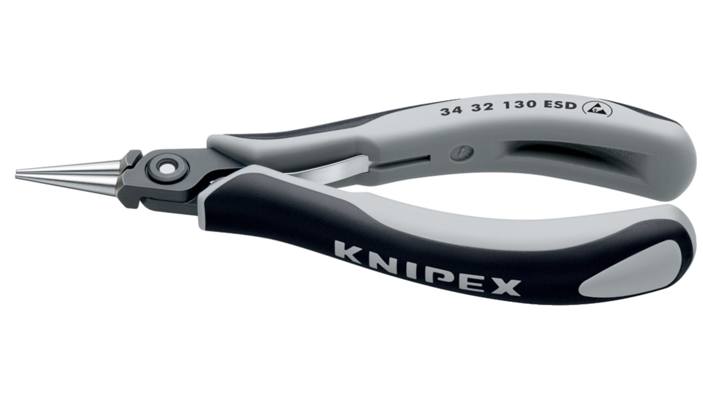 Knipex Elektroniktang, Spidstang med runde kæber, Kæbelængde: 24mm, L: 134 mm