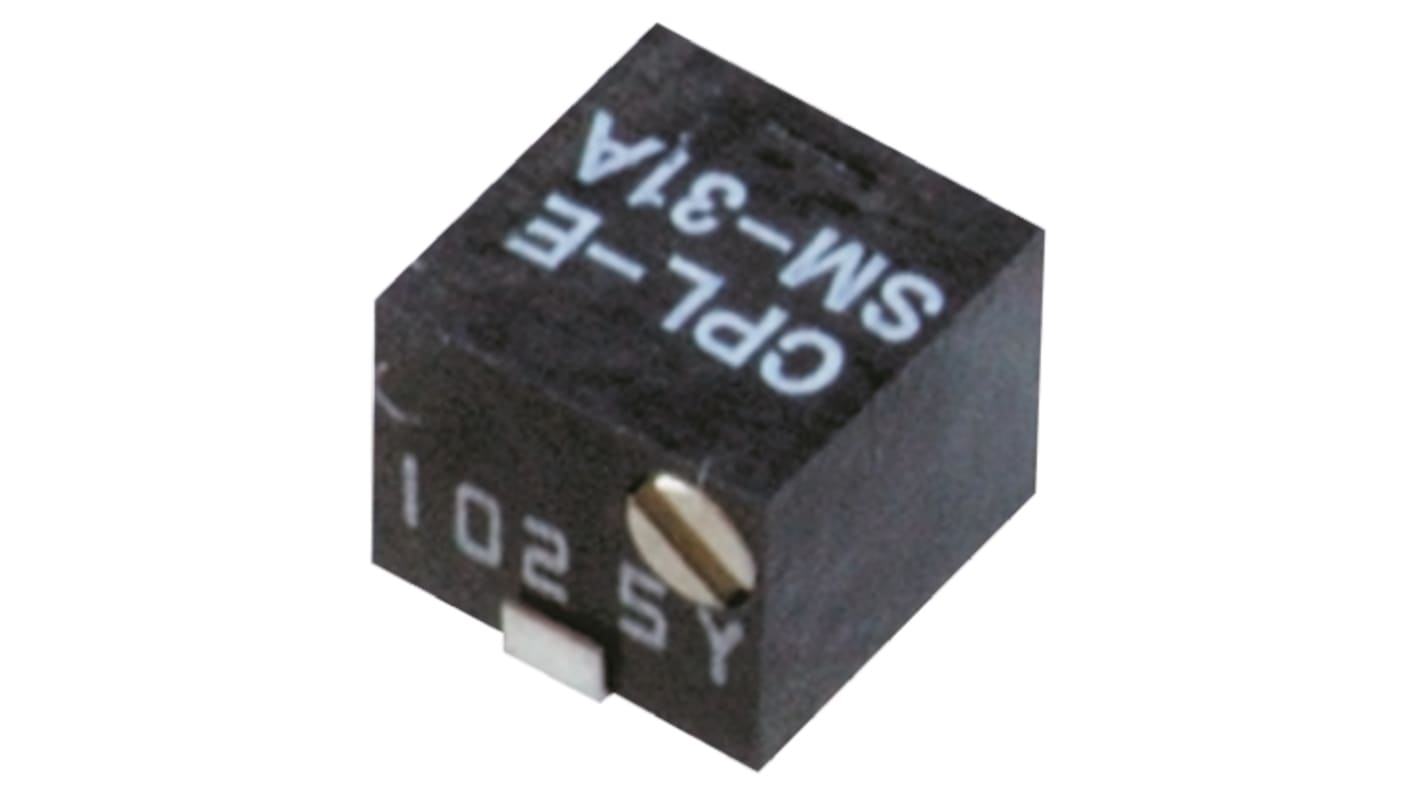 Copal Electronics Trimmer potenciométer 1kΩ, ±20%, ±100ppm/°C, 5-menetes, Felületre szerelhető, 0.125W, J-kampó SM-31