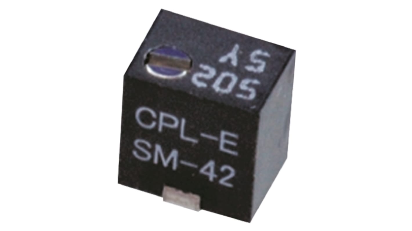 Copal Electronics Trimmer potenciométer 10kΩ, ±10%, ±100ppm/°C, 11-menetes, Felületre szerelhető, 0.25W, J-kampó SM-42