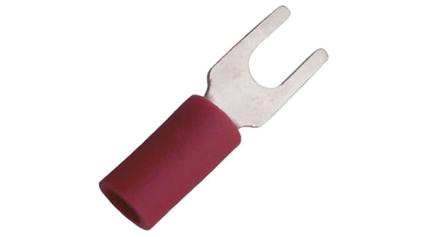JST Crimp Spade Connector, 0.2mm² to 1.65mm², 22AWG to 16AWG, 5mm Stud Size Vinyl, Red