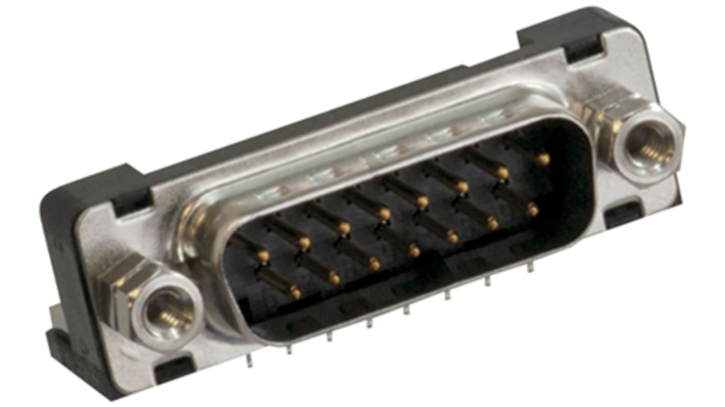 JAE 15 Way Right Angle Through Hole D-sub Connector Plug