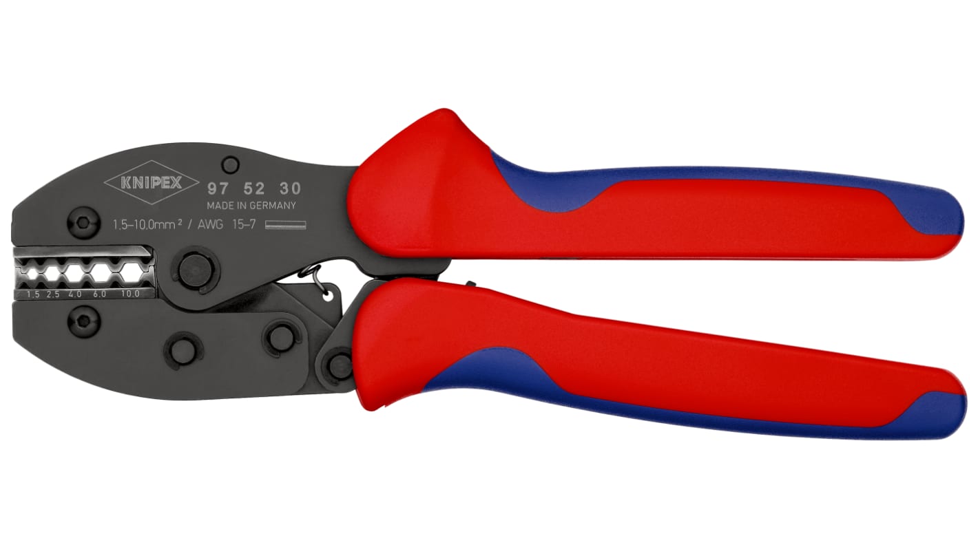 Knipex PreciForce Hand Ratcheting Crimp Tool for Uninsulated Butt Splices, 1.5 → 10mm² Wire