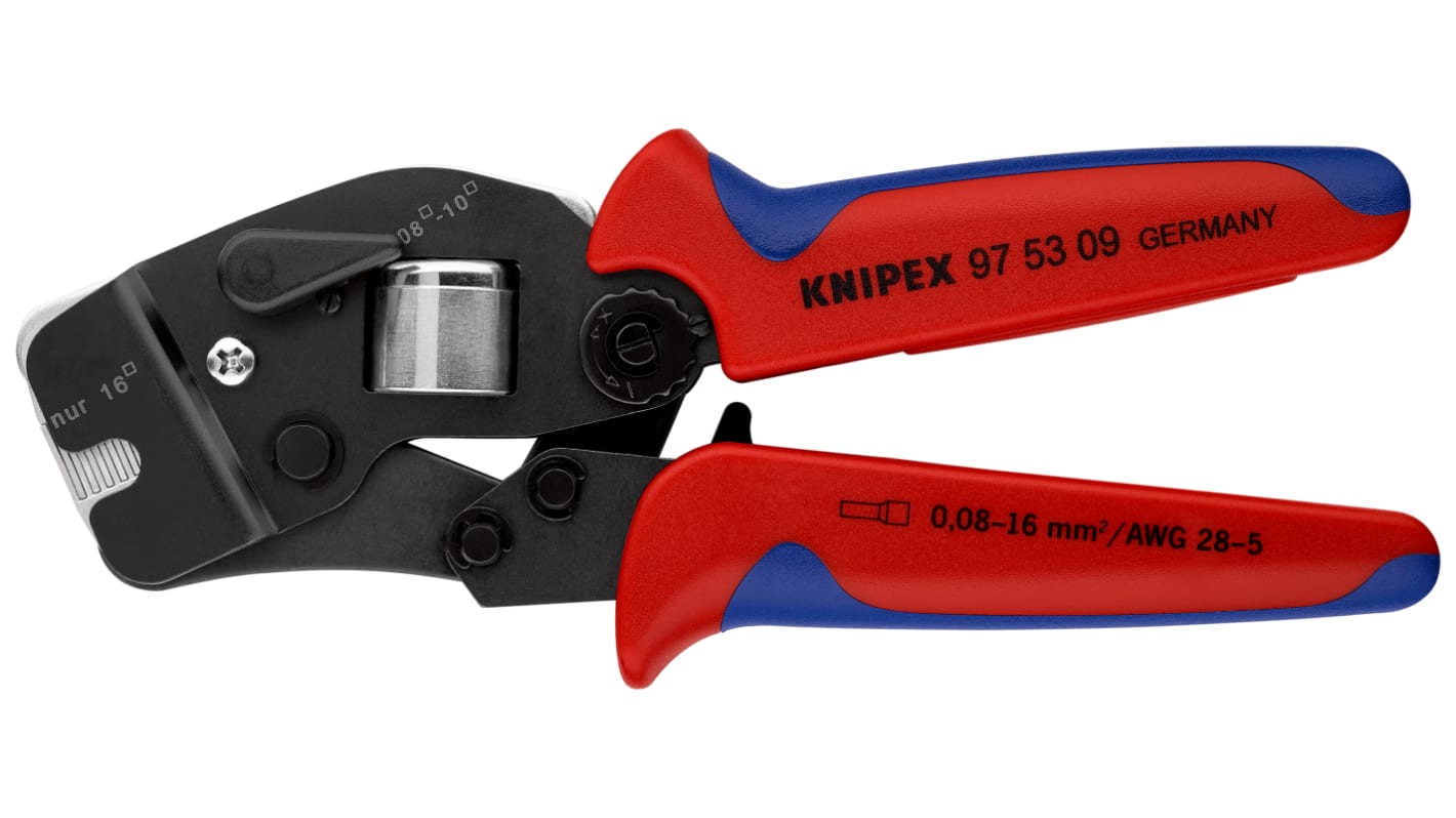 Knipex Hand Crimpzange 0,08mm² / 28AWG → 16 mm2 / 6AWG, 0.08 → 16mm² / 28 → 6AWG für