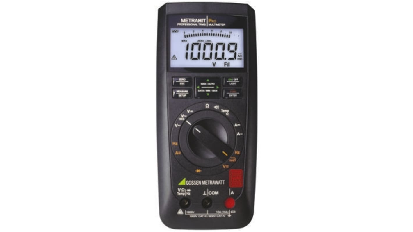 Multimetro Portatile Gossen Metrawatt METRAHIT AM PRO, 1000V ca, 10A ca, CAT III/IV, True RMS