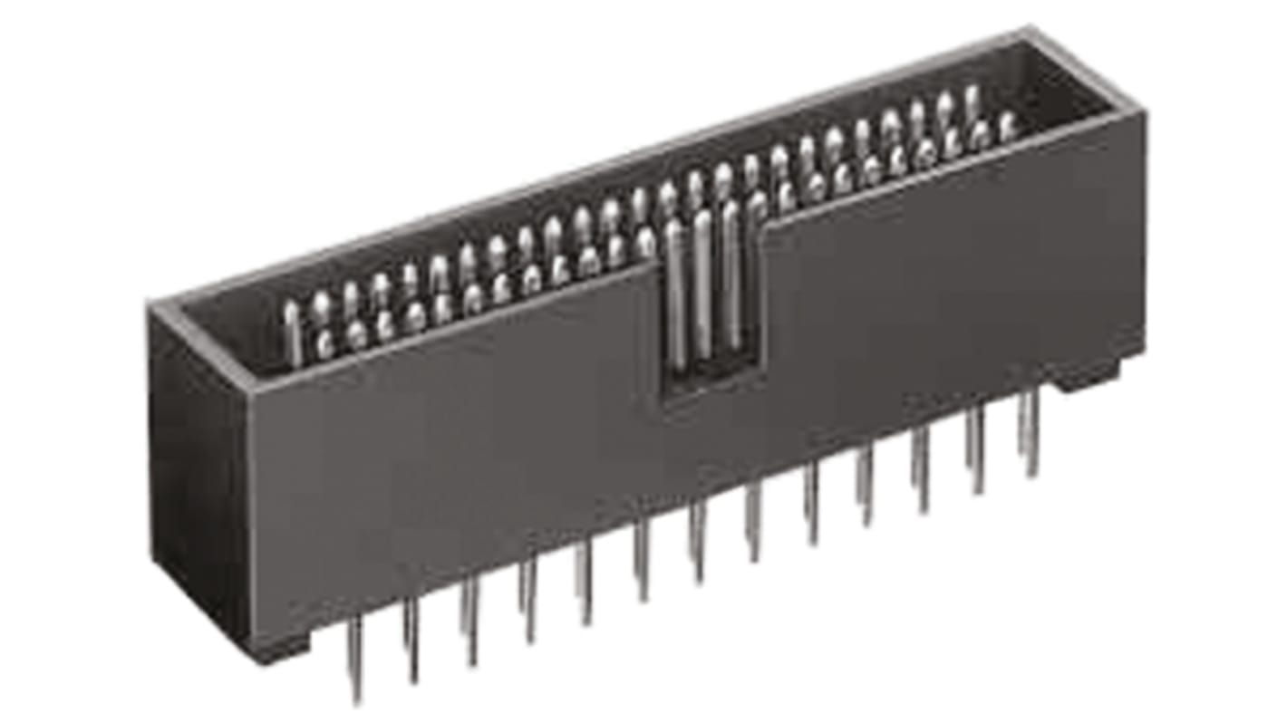 Hirose HIF6 Series Straight Through Hole PCB Header, 50 Contact(s), 1.27mm Pitch, 2 Row(s), Shrouded