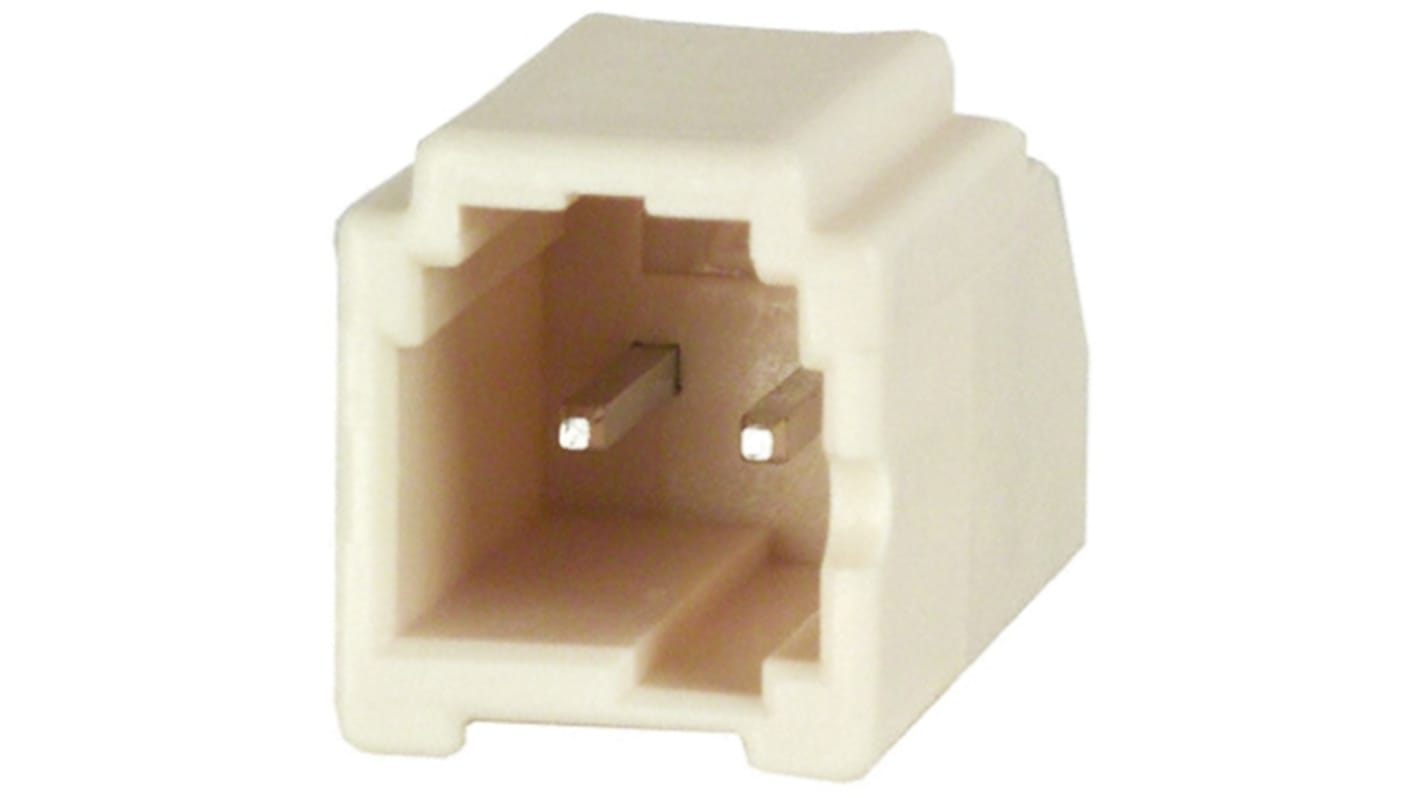 Hirose 2p单排排针 直角线对板连接器, 2.5mm间距, 3.0A, 250.0 V, THT安装, DF1E系列