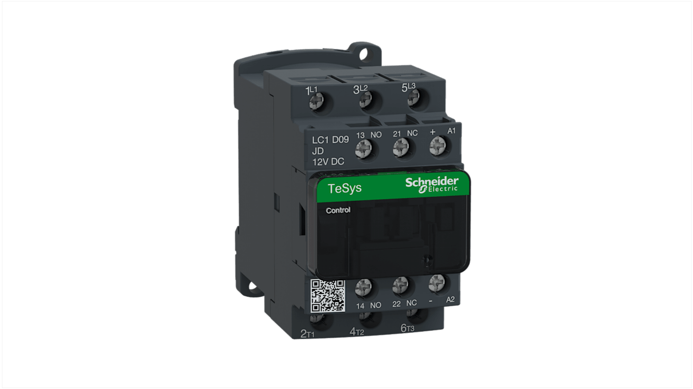 Schneider Electric TeSys D LC1D Leistungsschütz 12 V dc-Spule, 3 -polig , 690 Vac / 9 A 4 kW 3 Schließer 2-Hilfskontakte