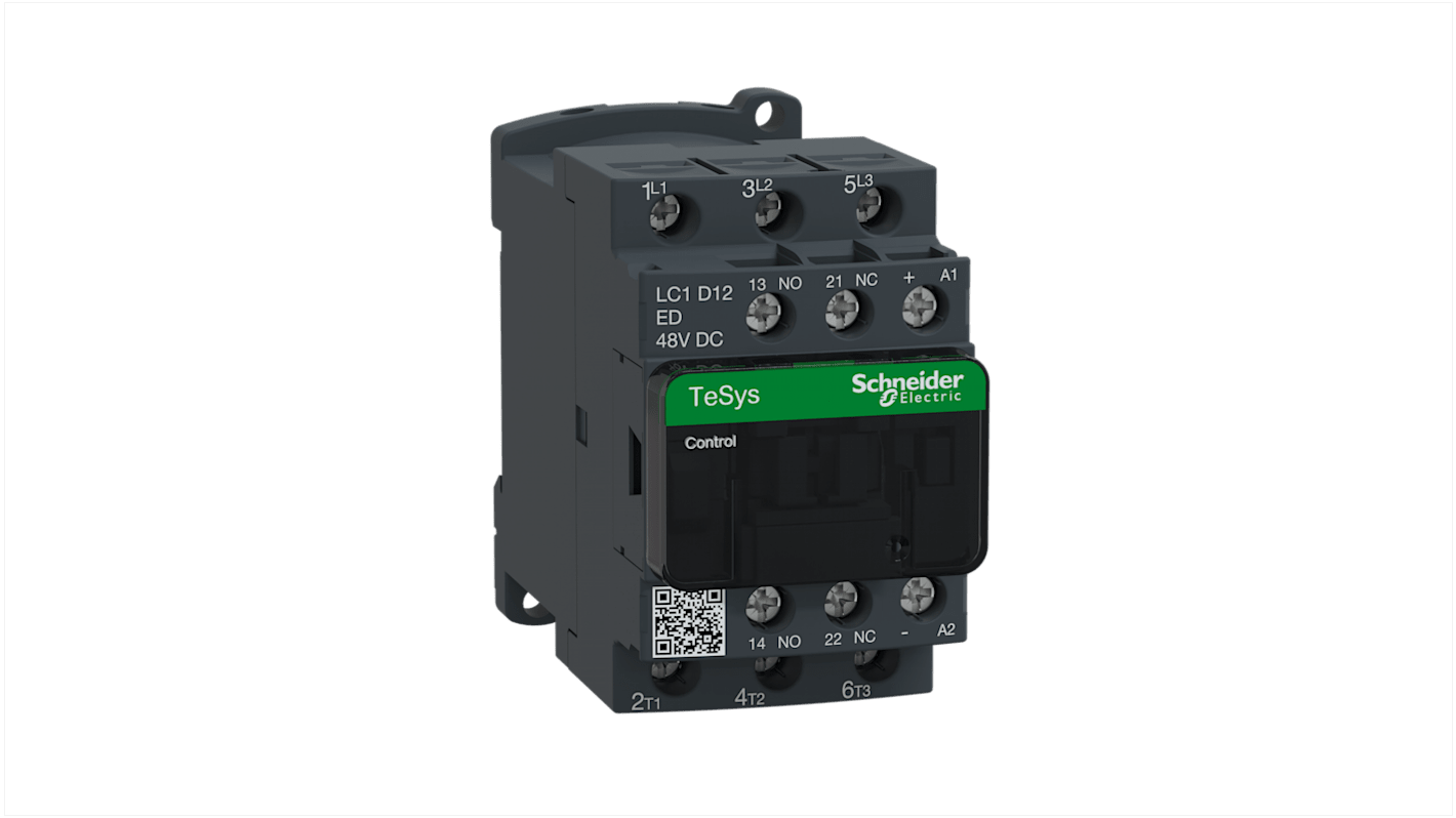 Schneider Electric TeSys D LC1D Contactor, 48 V dc Coil, 3-Pole, 12 A, 5.5 kW, 3NO, 690 V ac