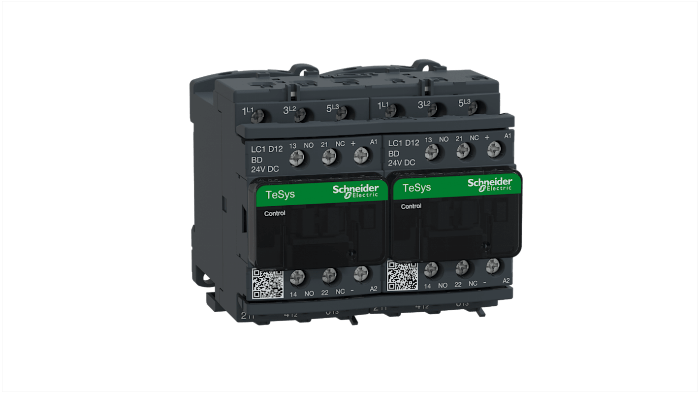 Schneider Electric TeSys D LC2D Contactor, 24 V dc Coil, 3-Pole, 12 A, 5.5 kW, 3NO, 690 V ac