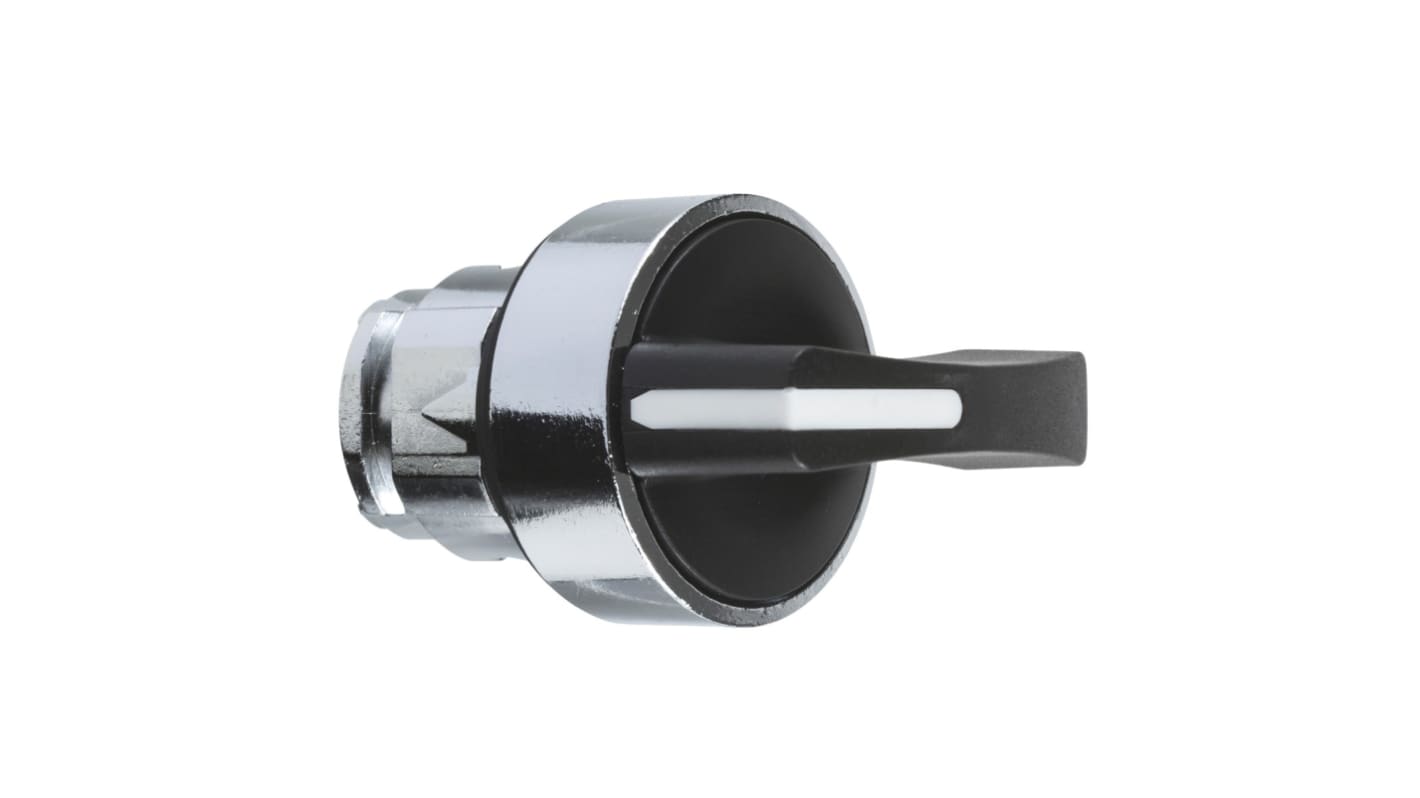 Schneider Electric Harmony XB4 Series 2 Position Selector Switch Head, 22mm Cutout, Black Handle