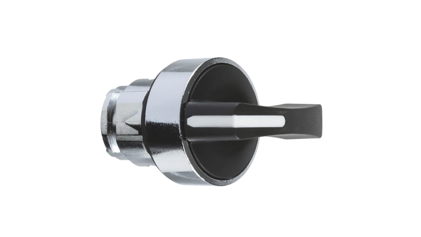 Schneider Electric Harmony XB4 Series 3 Position Selector Switch Head, 22mm Cutout, Black Handle