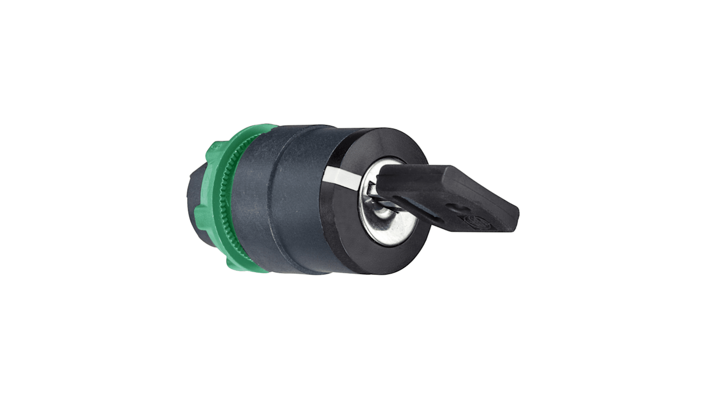 Schneider Electric Harmony XB5 3-position Key Switch Head, Spring Return to Centre, 22mm Cutout