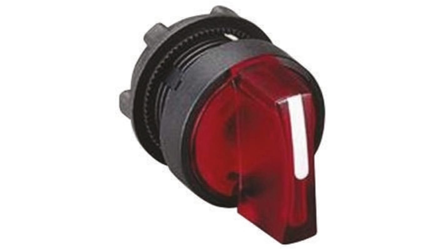 Schneider Electric Harmony XB5 Series 2 Position Selector Switch Head, 22mm Cutout, Red Handle