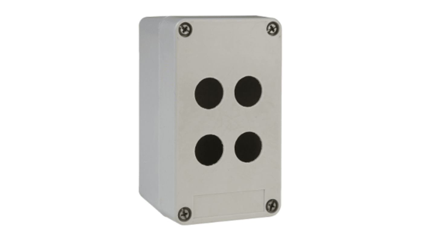 Schneider Electric 四孔按钮盒, Φ22mm孔径, 灰色GRP外壳, Harmony XAP系列