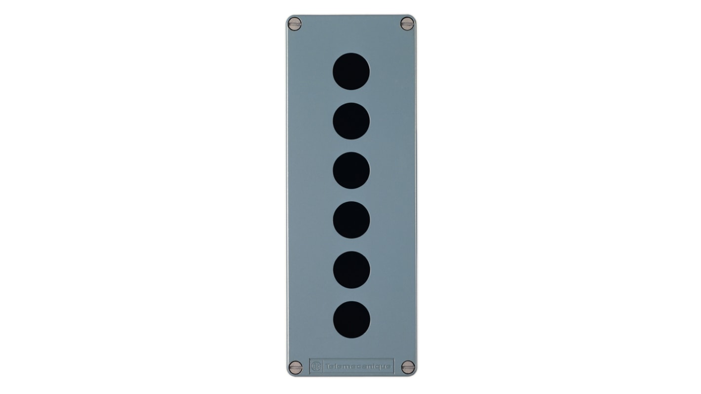 Schneider Electric Blue Metal Harmony XAP Push Button Enclosure - 6 Hole 22mm Diameter