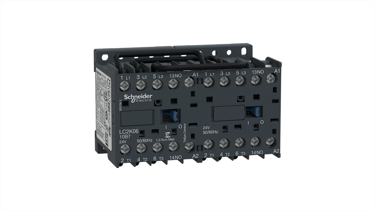 Schneider Electric TeSys K LC2K Reversing Contactor, 230 V ac Coil, 3-Pole, 6 A, 3 kW, 3NO, 690 V ac