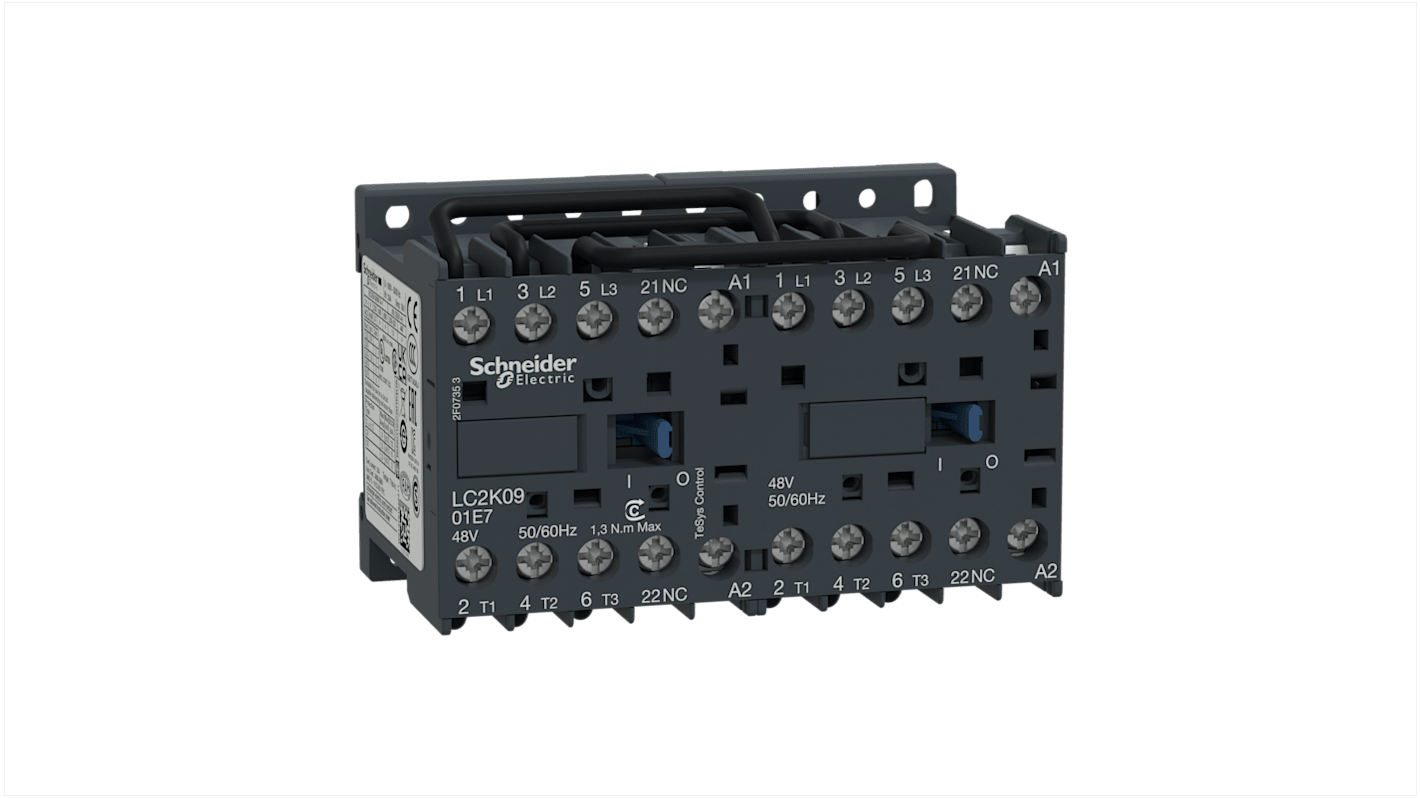 Teleinvertore Reversibile Schneider Electric, serie LC2K, 3 poli, 3 NA, 9 A, 4 kW, bobina 230 V c.a.