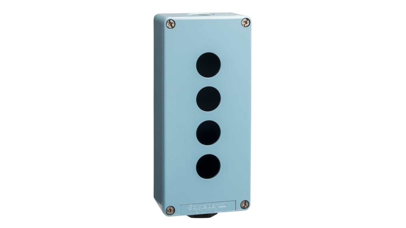 Schneider Electric Blue Metal Harmony XAP Push Button Enclosure - 4 Hole 22mm Diameter