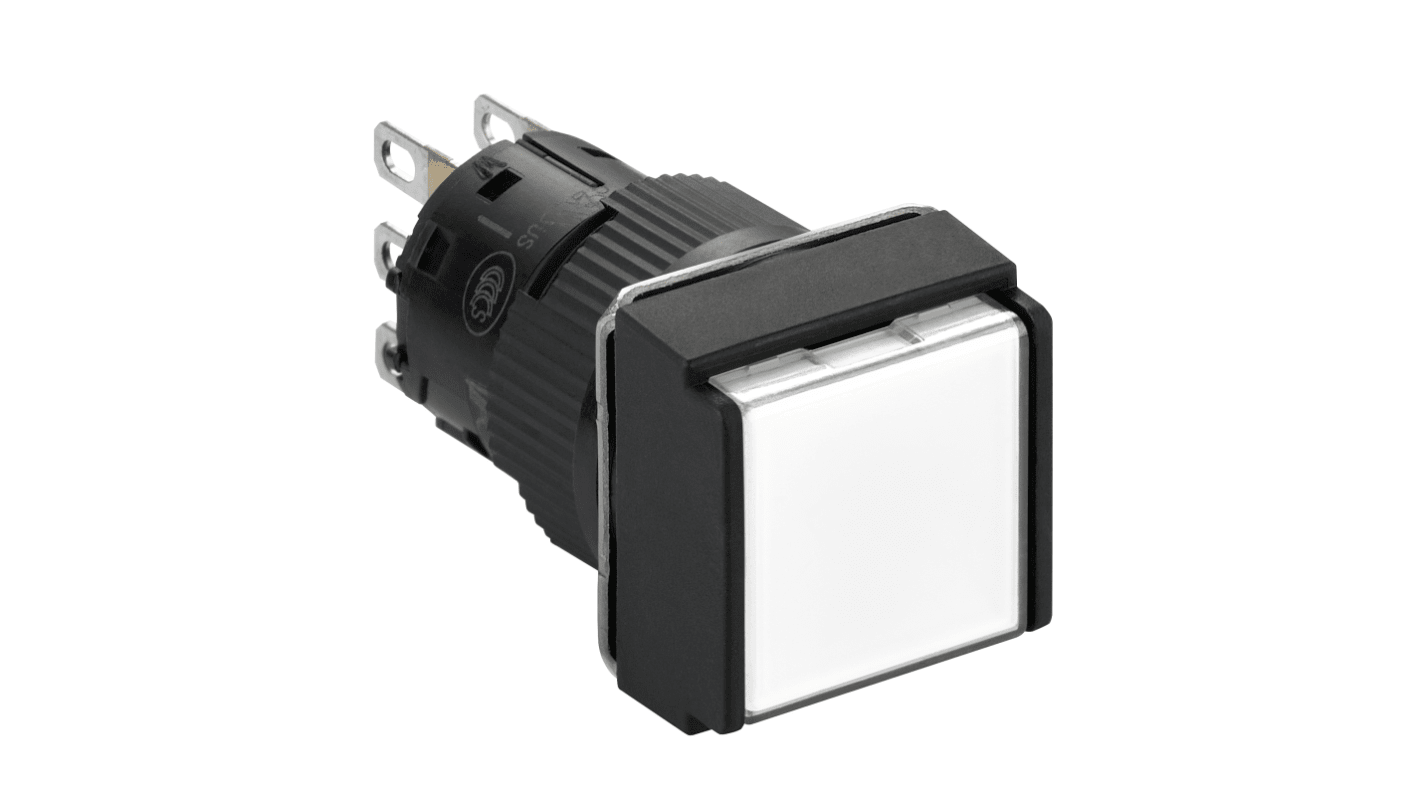 Schneider Electric Harmony XB6 Series Illuminated Push Button, Spring Return, Panel Mount, 16mm Cutout, SPDT, White
