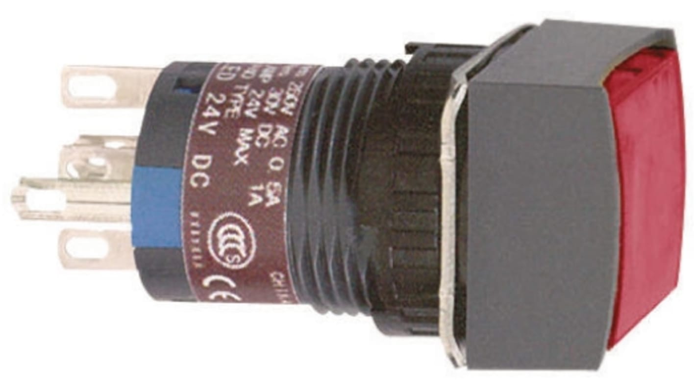 Schneider Electric Harmony XB6 Series Illuminated Push Button, Panel Mount, 16mm Cutout, SPDT, 24V dc, IP65