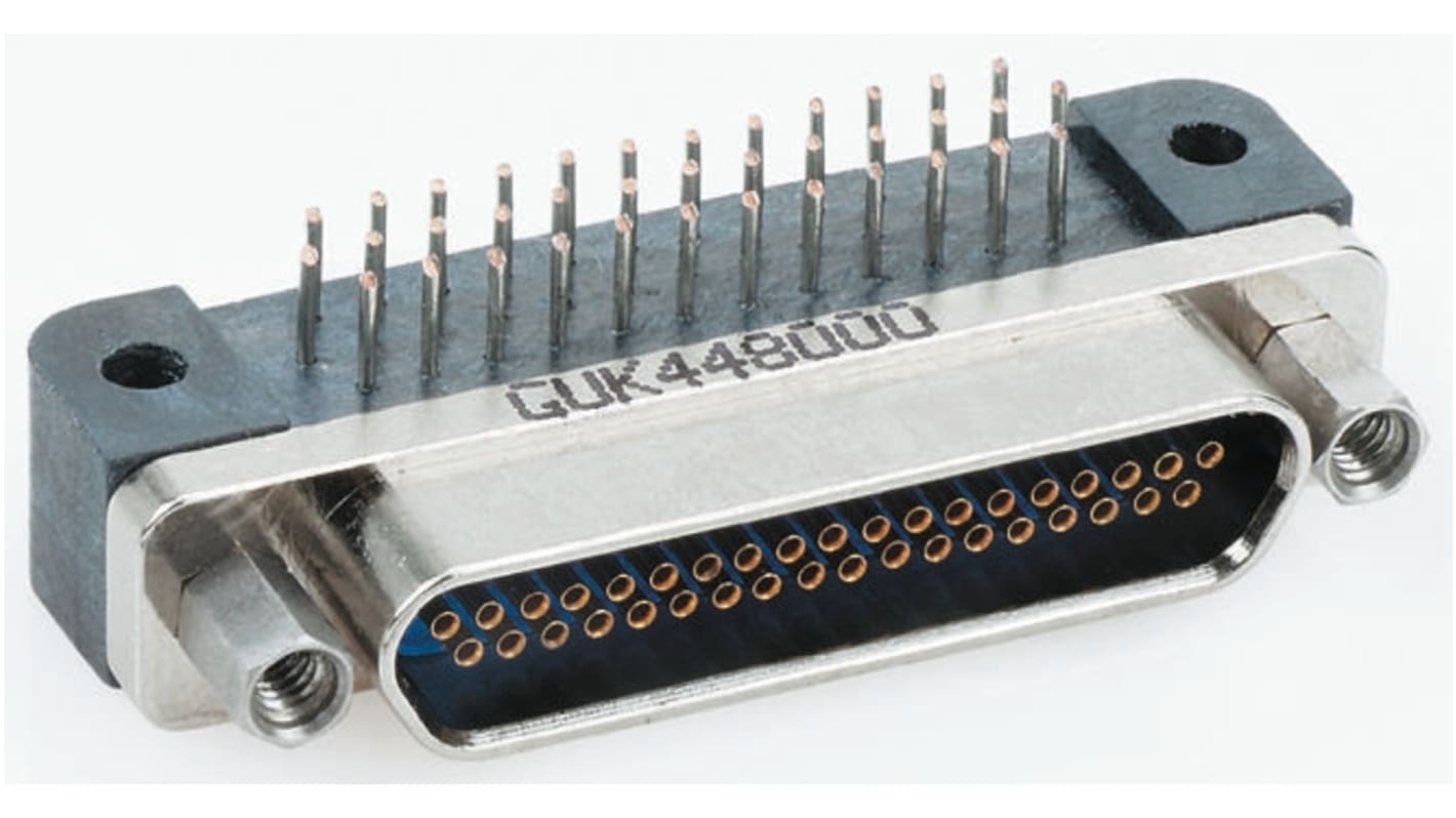 Glenair DB15针Micro-D 印刷电路板连接器公插, 直角, 通孔安装, GMR7590-15P-1BSN